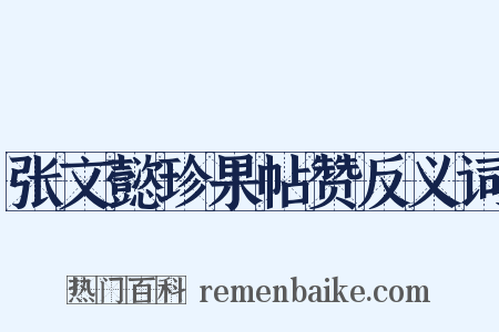 张文懿珍果帖赞反义词是什么意思的图片
